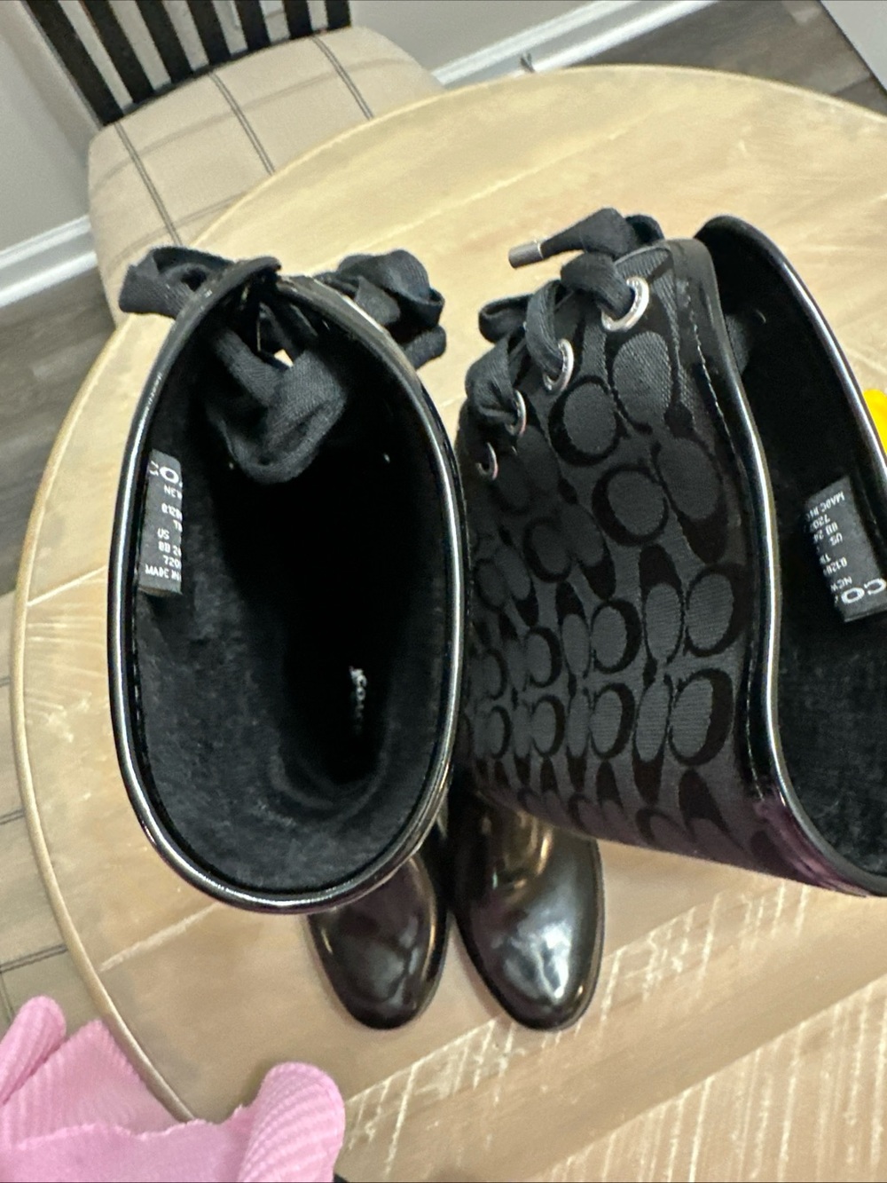 Coach Black Logo Over-the-Knee Rain Boots - Picture 4 of 8